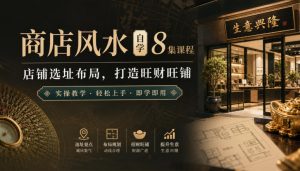 商店风水自学8集课程｜店铺选址布局，打造旺财旺铺实操教学-聚富社