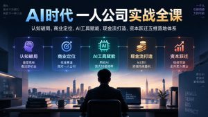 AI时代一人公司实战全课|认知破局、商业定位、AI工具赋能、现金流打造、资本跃迁五维落地体系-聚富社