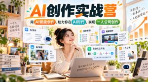 AI创作实战营,用AI赋能创作,助力你在AI时代,实现一人公司创作-聚富社