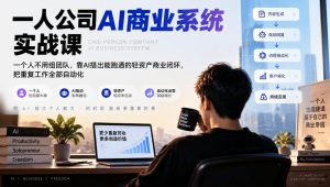 一人公司AI商业系统实战课,一个人不用组团队,靠AI搭出能跑通的轻资产商业闭环,把重复工作全部自动化-聚富社