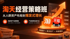 淘天经营策略班,从人群资产布局到爆发式增长,独家资产运营模型,产品矩阵实战打法-聚富社