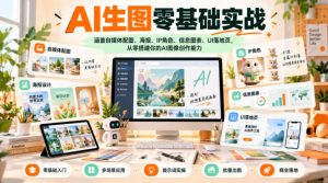 AI生图零基础实战,涵盖自媒体配图、海报、IP角色、信息图表、UI落地页,从零搭建你的AI图像创作能力-聚富社