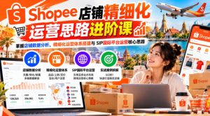 Shopee店铺精细化运营思路进阶课,掌握店铺数据分析、精细化运营体系搭建与SIP国际平台运营核心思路-聚富社