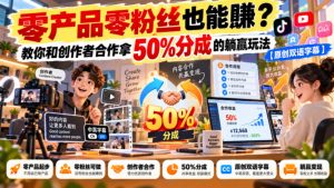 【无水印】零产品零粉丝也能賺?教你和创作者合作拿50%分成的躺赢玩法【原创双语字幕】-聚富社