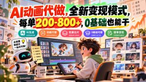 AI动画代做,全新变现模式,每单200-800+,0基础也能干【揭秘】-聚富社