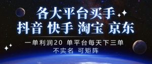 抖音买手项目，一单利润20左右，单号每天下三单，可矩阵，稳定适合长期副业【揭秘】-聚富社