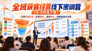 全域获客经营线下密训营(8-9月线下课),打通全域引流、私域留存、高效转化、数据复盘全流程-聚富社
