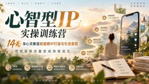 心智型IP实操训练营|14天身心灵赛道短视频IP打造与引流变现,把短视频流量变成持续成交-聚富社