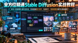 全方位精通Stable Diffusion实战教程|本地+云端部署+插件全玩法,无论是做图片创作、电商美工、短视频素材都可以落地使用-聚富社