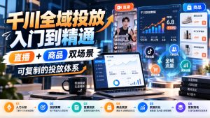千川全域投放入门到精通,直播+商品双场景,可复制的投放体系(更新1026)-聚富社
