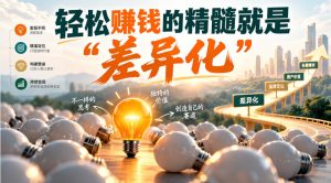 某公众号付费文章:轻松賺钱的精髓就是“差异化”-聚富社