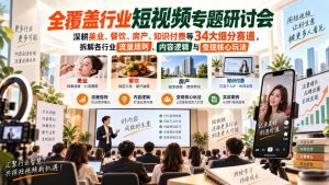 短视频专题研讨会,深耕美业、餐饮、房产、知识付费等34大细分赛道,拆解各行业流量规则、内容逻辑与变现核心玩法(更新1011)-聚富社