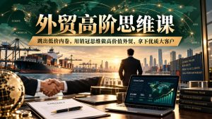 外贸高阶思维课,跳出低价内卷,用销冠思维做高价值外贸,拿下优质大客户-聚富社