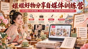 嬛嬛好物分享自媒体训练营｜小红书随手PO带货教程，8月新版全套实操课，快速打通好物带货的变现路径-聚富社