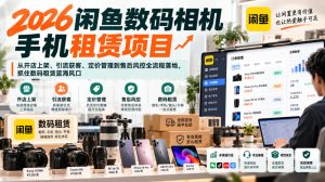 2026闲鱼数码相机手机租赁项目,从开店上架、引流获客、定价管理到售后风控全流程落地,抓住数码租赁蓝海风口-聚富社