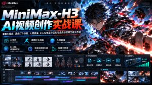 MiniMax-H3 AI视频创作实战课，掌握AI短剧、高燃打斗动画、人物表演、8-12G低显存优化与全自动视频生成工作流-聚富社