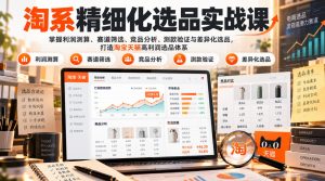 货架电商精细化选品实战课:掌握利润测算、赛道筛选、竞品分析、测款验证与差异化选品,打造淘宝天猫高利润选品体系-聚富社