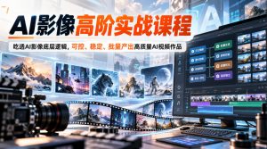 AI影像高阶实战课程,吃透AI影像底层逻辑,可控、稳定、批量产出高质量AI视频作品-聚富社