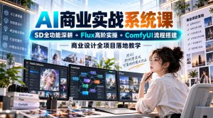 AI商业实战系统课|SD全功能深耕+Flux高阶实操+Comfyui流程搭建,商业设计全项目落地教学-聚富社