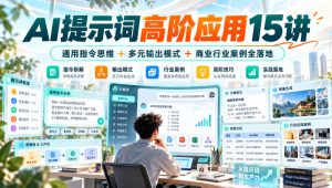 AI提示词高阶应用15讲|通用指令思维+多元输出模式+商业行业案例全落地-聚富社