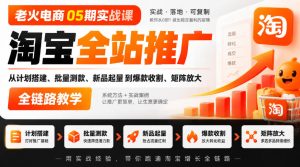 老火电商05期实战课|淘宝全站推广从计划搭建、批量测款、新品起量到爆款收割、矩阵放大全链路教学-聚富社