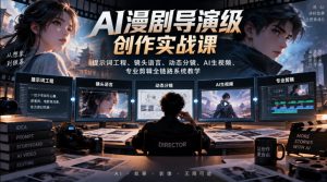 AI漫剧导演级创作实战课｜提示词工程、镜头语言、动态分镜、AI生视频、专业剪辑全链路系统教学-聚富社
