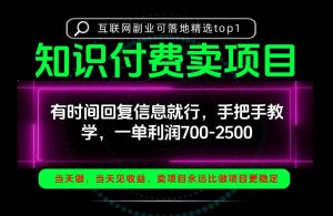 一单利润700-2.5k,有时间回信息就行,手把手带你做知识付费卖项目!一天稳定2-3单!【揭秘】-聚富社