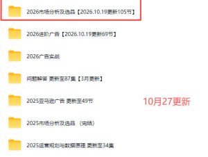 2026亚马逊视频教程,学习我们的商业模式,以及2026最新的选品及运营经验(更新1027)-聚富社